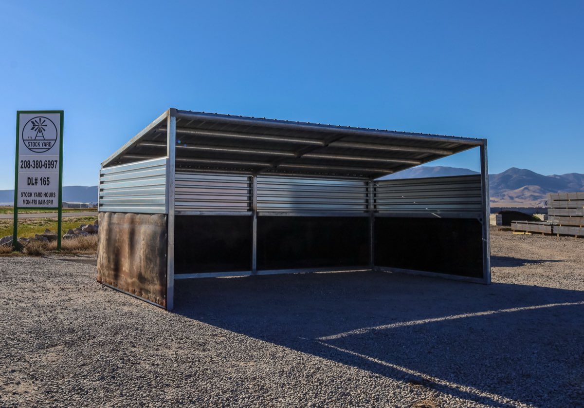 PTI livestock shelter installed on a working ranch